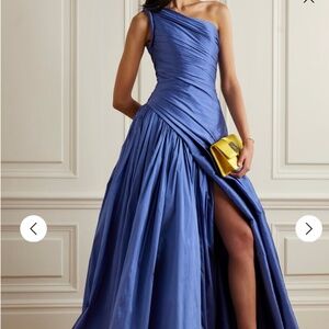 Marmar Halim one-shoulder draped taffeta gown